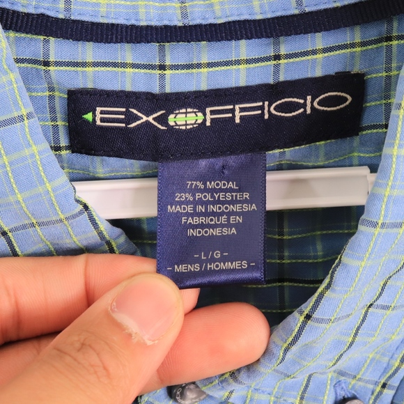 ExOfficio Mens Large Multi-Color Hiking Shirt Blue - Picture 4 of 8